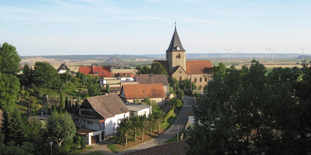 Riding through an old German village.