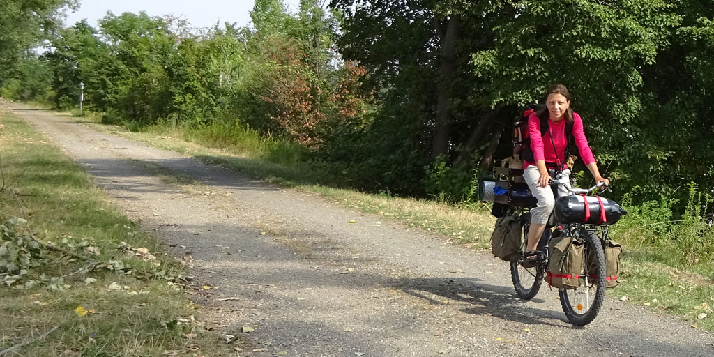 Me and my dog riding together on my bicycle.