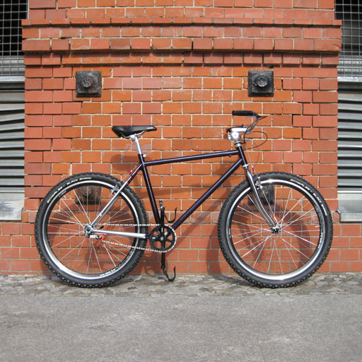 A custom build singlespeed touring bicycle.