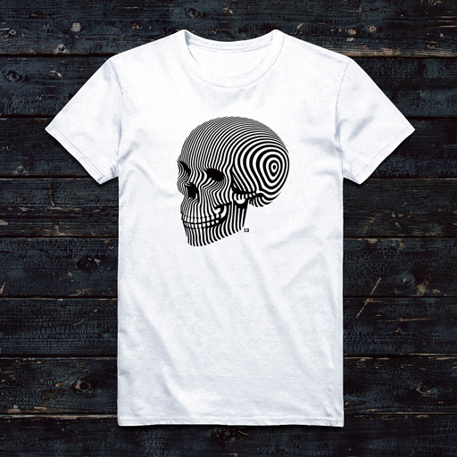 striped skull illustration