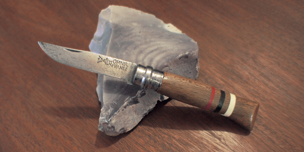 A restored and customized vintage Opinel pocket knife.